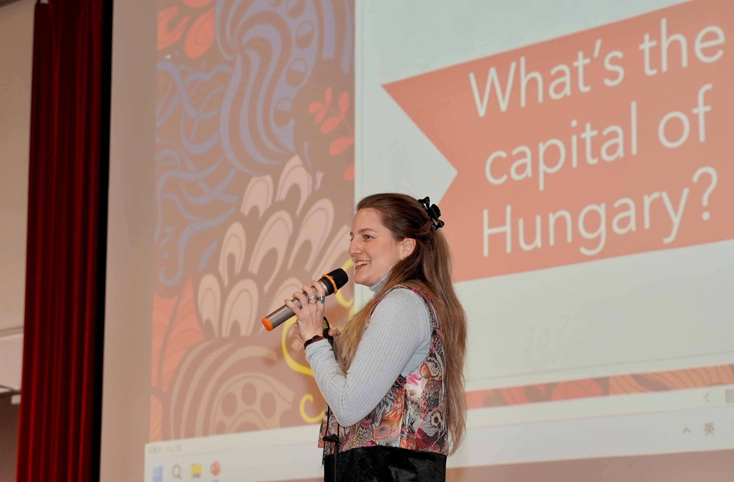 Tamara Vér delivers a talk entitled 